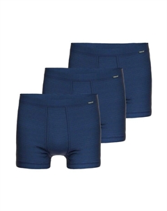 Комплект из 3 пар трусов-боксеров - боксеры джинсы мягкий пояс ширинка мелкий рубчик хлопковая смесь, синий Ammann