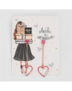 Серьги висячие со стразами Qf