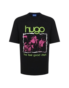 Хлопковая футболка Hugo blue