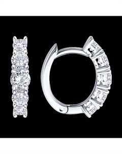 Серьги из белого золота с фианитами Sokolov