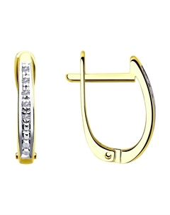 Серьги из желтого золота с бриллиантами Sokolov