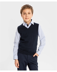 Жилет свободного кроя синий Button blue