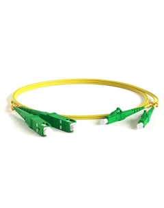 Патч-корд волоконно-оптический FC-D2-9-LC/AR-SC/AR-H-3M-LSZH-YL (шнур) SM 9/125 (OS2), LC/APC-SC/APC, 2.0 мм, duplex, LSZH, 3 м Hyperline