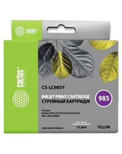 Картридж Cactus CS-LC985Y, желтый / CS-LC985Y
