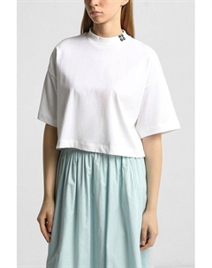 Футболка хлопковая с логотипом на воротнике Hugo