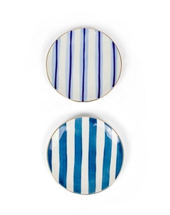 Тарелка керамическая с принтом Stripes&Gold Rim Coincasa