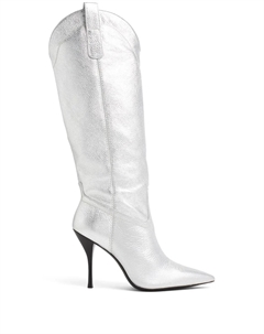 Ковбойские сапоги с эффектом металлик, серебряный Stuart weitzman