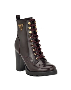 Женские походные ботинки Neadyn на каблуке и шнуровке с выступами на подошве, красный Guess