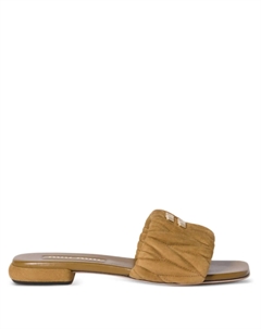 Стеганые шлепанцы, зеленый Miu miu