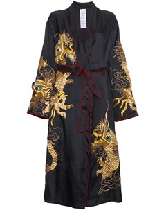 Ashish пальто кимоно с вышитым драконом s черный Ashish