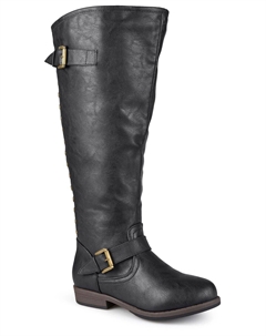 Женские широкие ботинки Spokane до икры с шипами, черный Journee collection