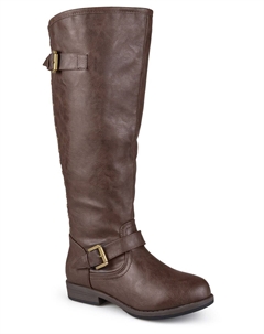 Женские широкие ботинки Spokane до икры с шипами, коричневый Journee collection