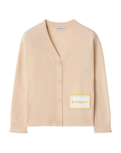 Кардиган с нашивкой-логотипом Kids, нейтральный Burberry