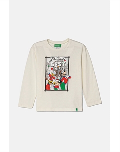 Хлопковая детская кофта с длинными рукавами, бежевый United colors of benetton