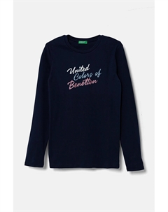Хлопковая детская кофта с длинными рукавами, темно-синий United colors of benetton