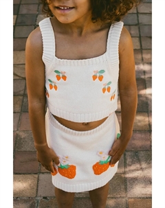 Юбка из хлопка для детей STRAWBERRIES SKIRT, бежевый Tinycottons
