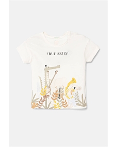 Детская хлопковая футболка, бежевый United colors of benetton