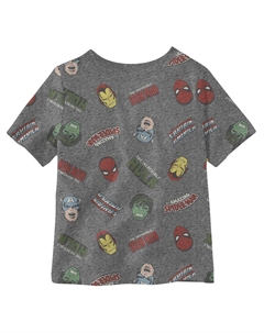 Футболка с короткими рукавами и логотипом AOP для маленьких мальчиков Marvel