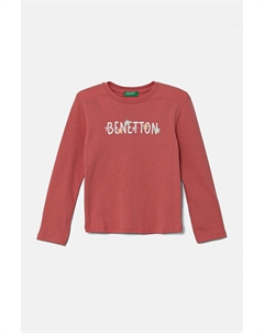 Хлопковая детская кофта с длинными рукавами, розовый United colors of benetton
