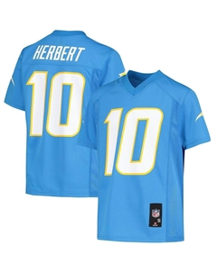 Футболка Big Boys Джастина Герберта Паудер Синяя Лос-Анджелес Чарджерс Реплика игрока Outerstuff