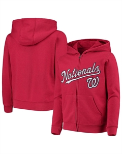 Красная толстовка с молнией во всю длину и цветной надписью Big Boys Washington Nationals Team Outerstuff