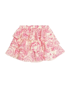 Kids Underwater Barocco мини-юбка с оборками, розовый Versace