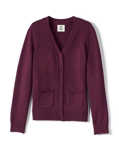 Детская школьная форма для девочек, хлопковый свитер с модальными пуговицами спереди Lands' end