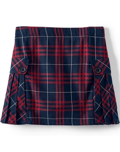 Школьная форма для девочек, детская юбка в клетку со складками по бокам выше колена Lands' end