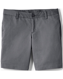 Школьная форма для девочек, однотонные шорты чинос с гладкой передней частью Lands' end