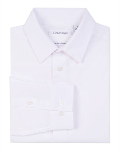Рубашка из однотонного эластичного поплина Big Boys Husky Calvin klein