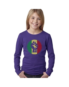 Лонгслив с надписью Big Girl's Word Art — Get Up Stand Up, фиолетовый La pop art