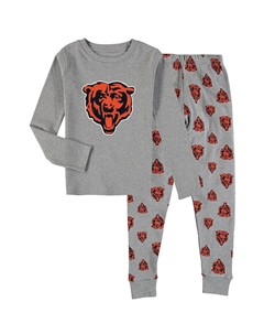 Лонгслив с длинными рукавами и штаны для сна с принтом «Чикаго Медведи», серый Outerstuff
