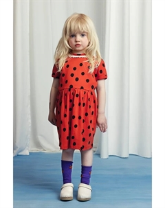 Детское хлопковое платье в горошек, красный Mini rodini