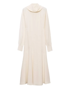 Шелковое платье миди, нейтральный Prada