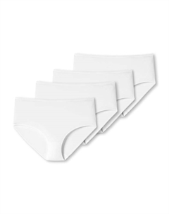 Трусы комплект из 4 шт. - миди-трусы из хлопка стрейч уни, белый Schiesser