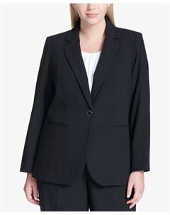 Пиджак больших размеров на одной пуговице, черный Calvin klein