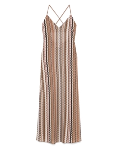 Платье макси с зигзагообразным принтом, коричневый Mc2 saint barth