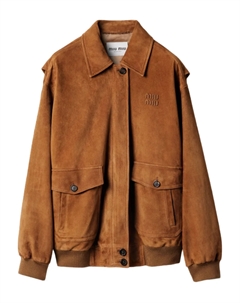 Замшевая куртка, коричневый Miu miu