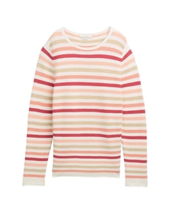 Вязаный свитер из хлопка с боковыми разрезами, оранжевый Tom tailor