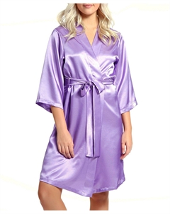 Женский атласный халат marina lux с рукавами 3/4 Icollection