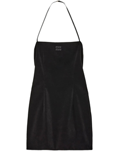 Бархатное платье мини, черный Miu miu