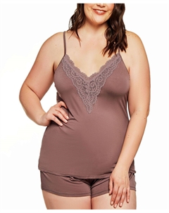 Женский топ zennie из модала и кружева больших размеров, комплект из 2 предметов на бретельках и короткий комплект Icollection