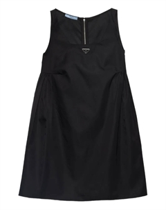 Платье мини с логотипом, черный Prada