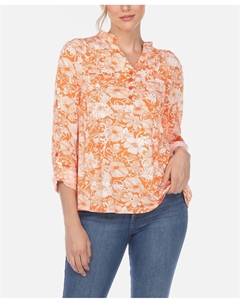 Женская плиссированная блузка с цветочным принтом White mark