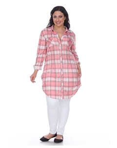 Эластичная клетчатая туника plus piper, мульти White mark