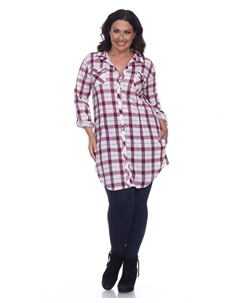 Эластичная клетчатая туника plus piper, мульти White mark