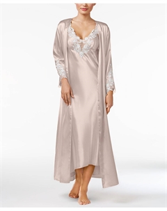 Атласный халат Stella с отделкой Venise Flora by flora nikrooz
