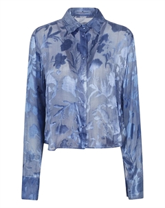 Джинсовая рубашка с эффектом деворе, синий Ermanno scervino