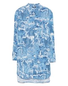 Платье-рубашка с принтом из денима, синий Liu jo