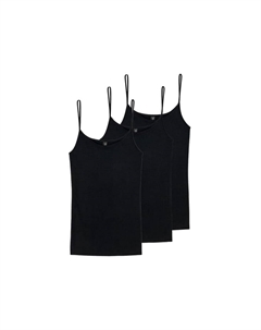 Спагетти топ 3-упаковка люкс, черный Schiesser